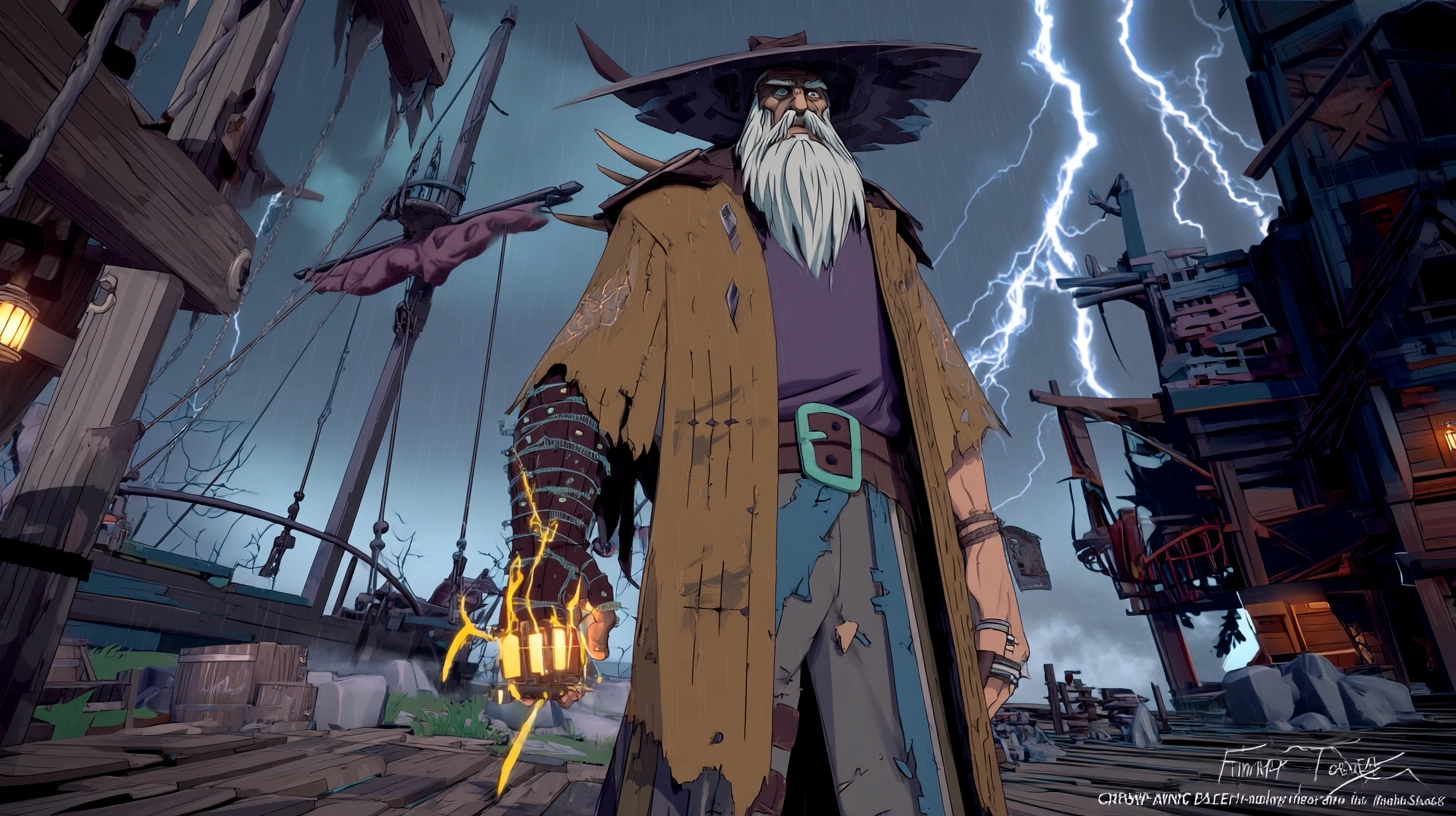 Thaddeus Quinn, aka Dustkicker, stands aboard a ship listening to the wind.